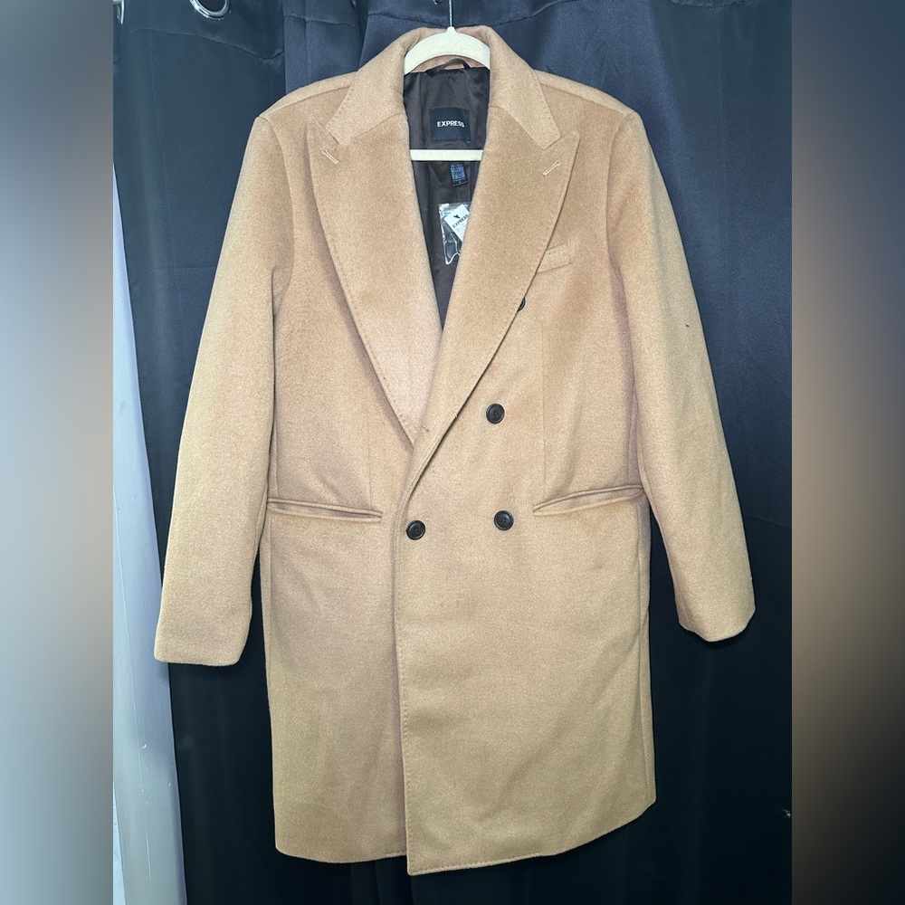 Men’s Express Wool-Blend Water Resistant Topcoat